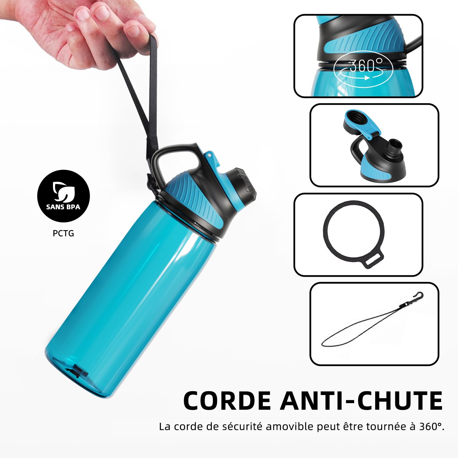 Borraccia Sportiva Fjbottle 1200ML Con Tappo Magnetico - Senza BPA, Senza Perdite, Per Palestra E Sport - Foto 11