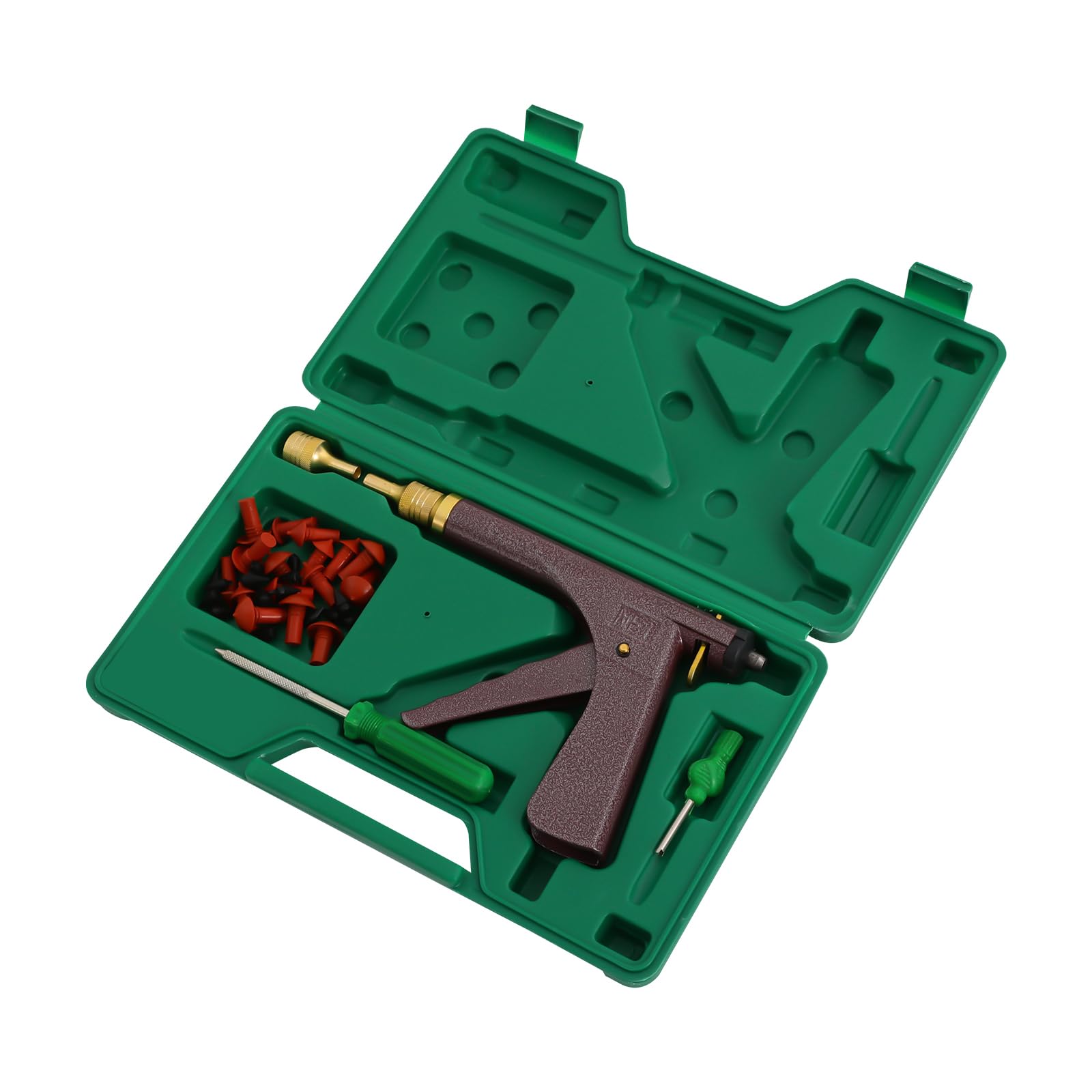 Kit pistola per riparazione pneumatici, strumenti di riparazione senza camera d'aria con ugello sonda a fungo per moto, camion, ATV, trattore, rimorchio, soluzione completa per la riparazione di