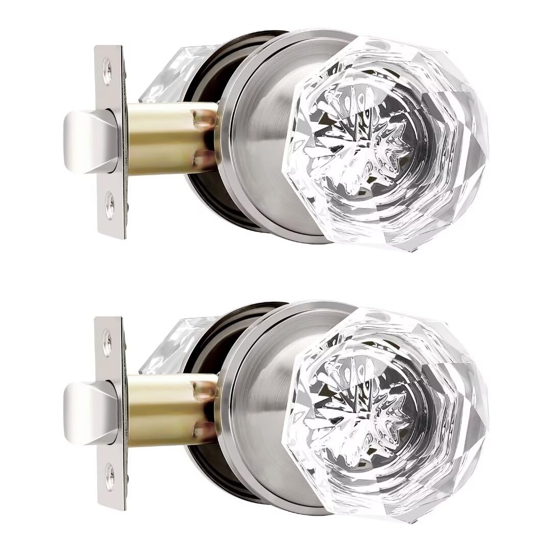Crystal Privacy Door Knobs - Keyless Lock -11