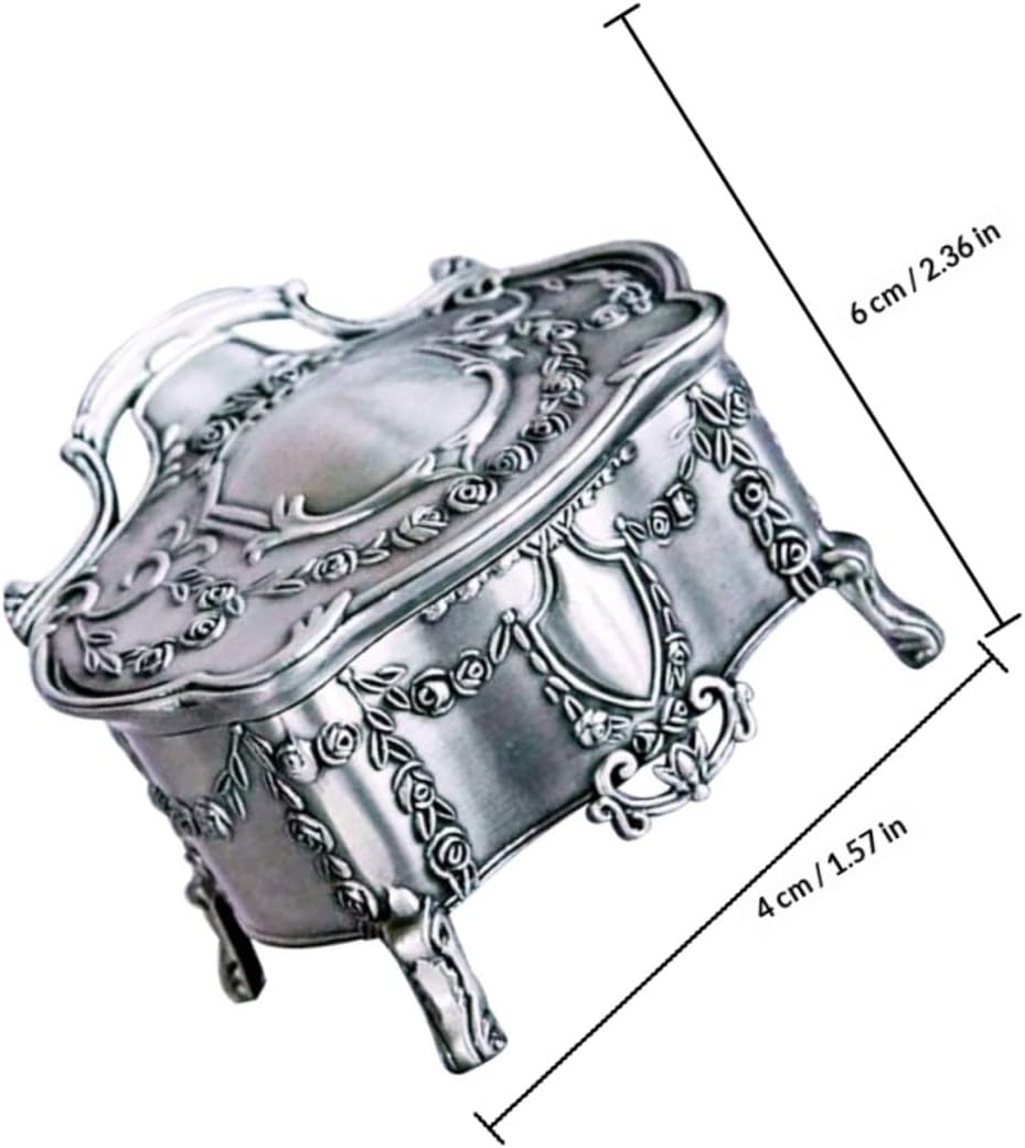 Retro Jewelry Storage Box, Small Zinc Alloy Case for Gadgets image 2