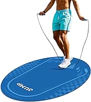 dofopo Oval Jump Rope Mat 52x36 Inch - 5mm Thick Non-Slip Shock Absorbing Fitness Mat for Indoor Outdoor Jump Roping, Home Gym
