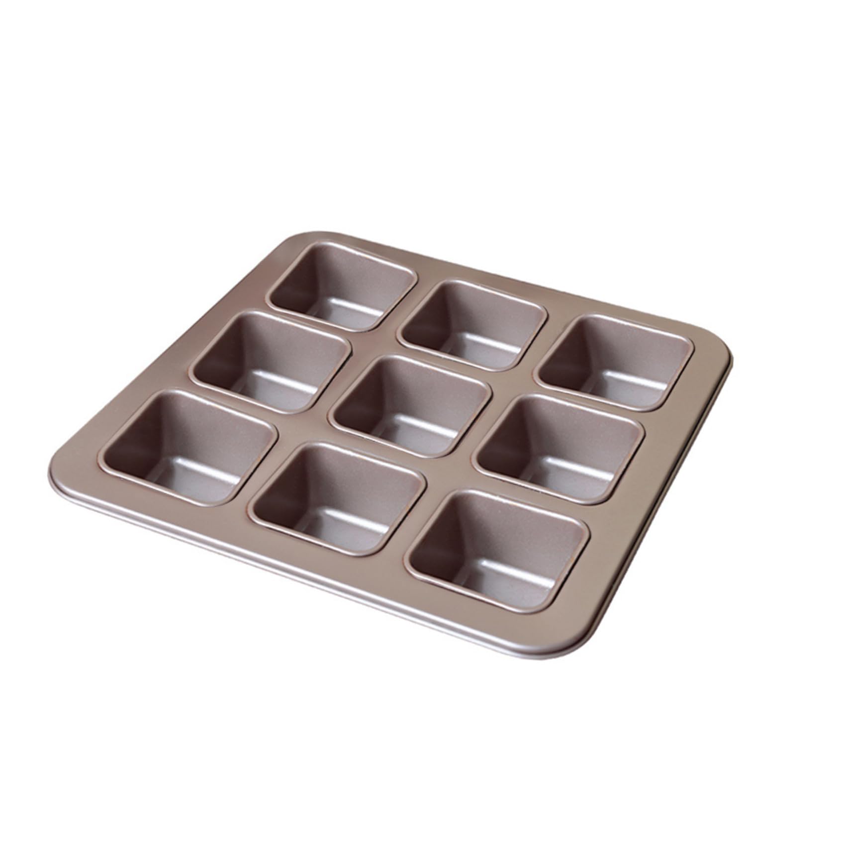 SHINEOFI Moule à Gâteau Carré 9 Cavités Antiadhésif en Acier Carbone pour Pâtisserie Maison Cuisson Saine et Facile Nettoyage, Moule à Pâtisserie Carré Écologique pour Dessert et Cake