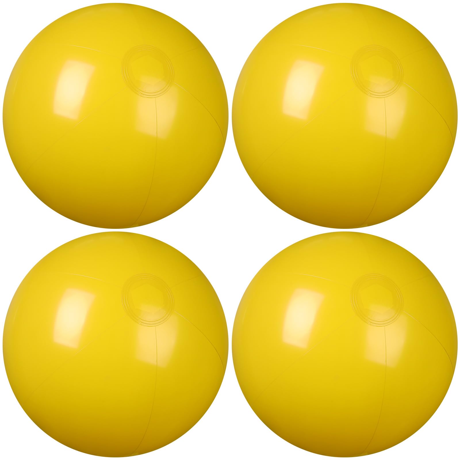 kymqlyw 4 Pcs Inflatable Beach Ball 24 inch Swimming Pool Balls Summer Outdoor Decor Ball Ornaments Floatable Ball for Swimming Pool Birthday Party Supplies (Yellow)