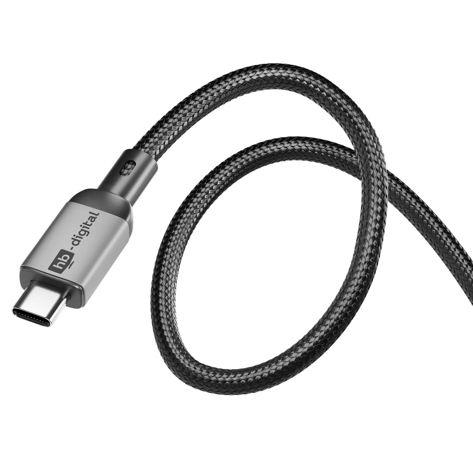 HB-DIGITAL 2 m, 4 cavi USB C USB 4.0 Gen3, cavo di ricarica veloce fino a 240 W, cavo dati 20 Gbps 8 K, 60 Hz, 4 K, nylon intrecciato per iPhone 16 15 Pro, Samsung Galaxy S23 S22 S21
