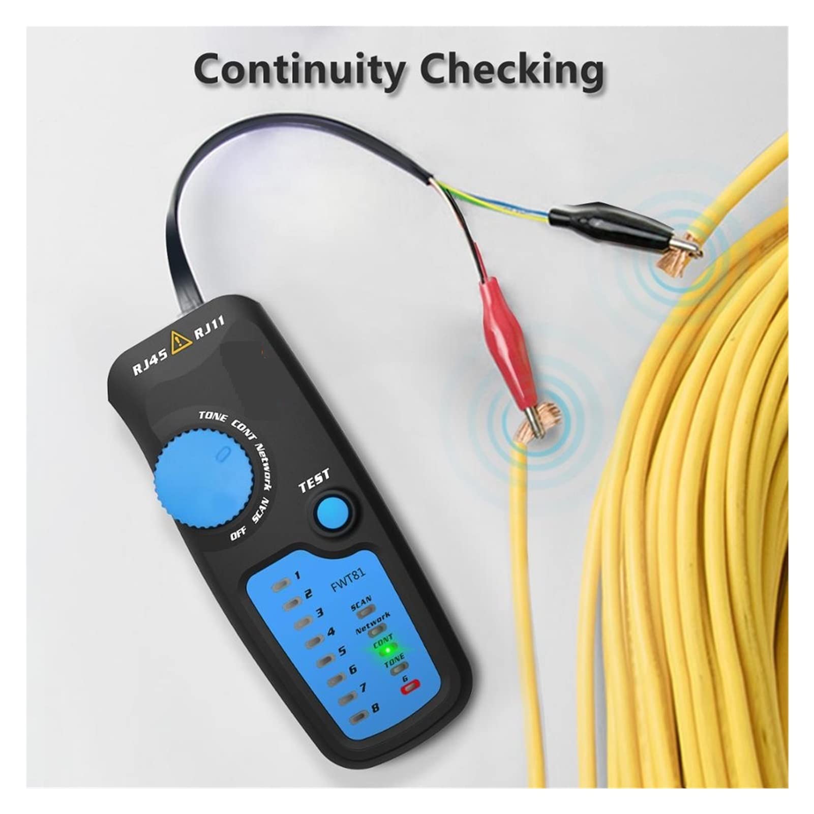 Detector de pared, Detección de rastreador de cable de red FWT81 RJ11/45 LAN ETHERNET Phone Wire testertelecom Tool Electrificado Trabajo 48V(FWT81 and ADMS1CL)