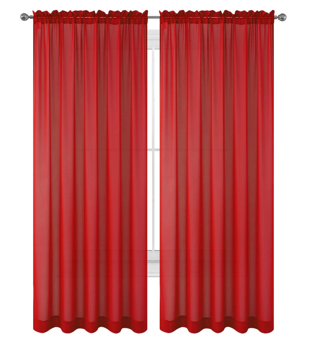 Bright Red Sheer Curtains Curtains & Drapes 2023