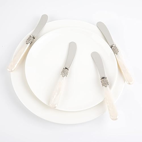 Miniatura 6 de REVERIE Collection - Cuchillo esparcidor de queso de acero inoxidable de 4 piezas, juego de cuchillos de mantequilla para regalo, juego de cuchillos