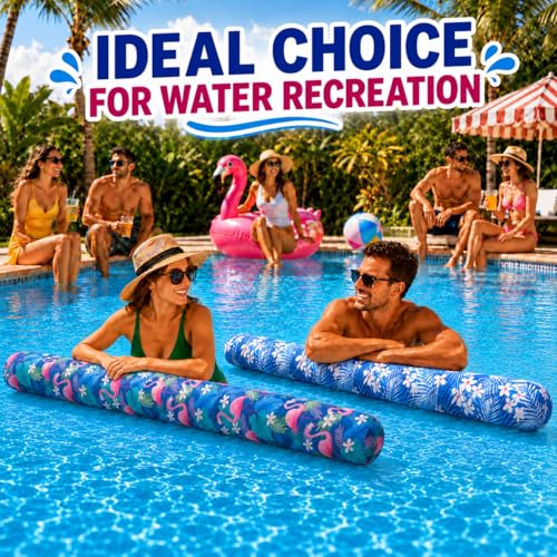 Thick Inflatable Pool Noodles 2-Pack, Replace Noodles Foam, with Portable Travel Bag, Soft Fabric-Covered Quick-Drying Swim Float Toys, Water Toy for Adults - image 3