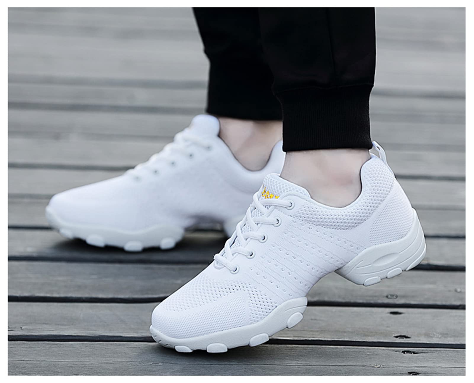 Scarpe da Ballo da Uomo, Scarpe da Ballo Sportivo Casual, Adulto da Uomo Intrecciata Intrecciata Intrecciata Morbida Fitness Fitness Quattro Stagioni Scarpe da Ballo(42 EU, White)