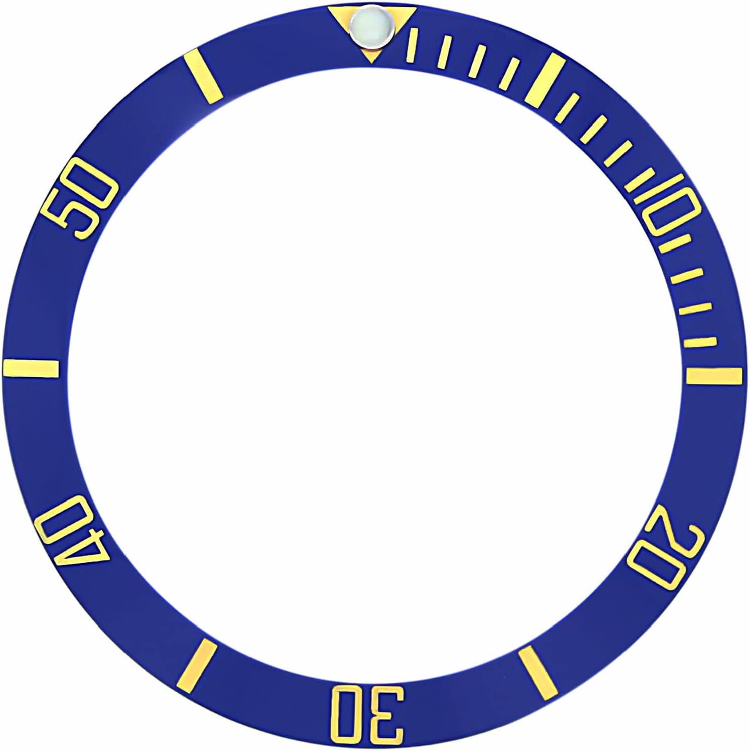 Ewatchparts Bezel Insert Ceramic Compatible With Rolex Submariner Sapphire 16808, 16613 Engraved Blue Gold Font