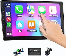 10.1" Wireless Double Din Car Stereo with Bluetooth, Wireless CarPlay and Android Auto, Backup Camera, GPS Navigation, Free APK Download and Deletion, FM, Voice Control, Mirror Link