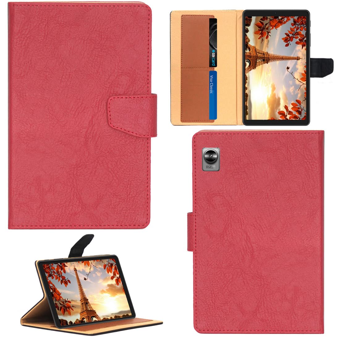 Zaoma Pattern Multi Protective Pu Leather Case with Viewing Stand and Card Slots Flip Cover Compatible for realme Pad Mini Tablet. - Red R5 (B09ZDL66FG) Amazon Price History, Amazon Price Tracker