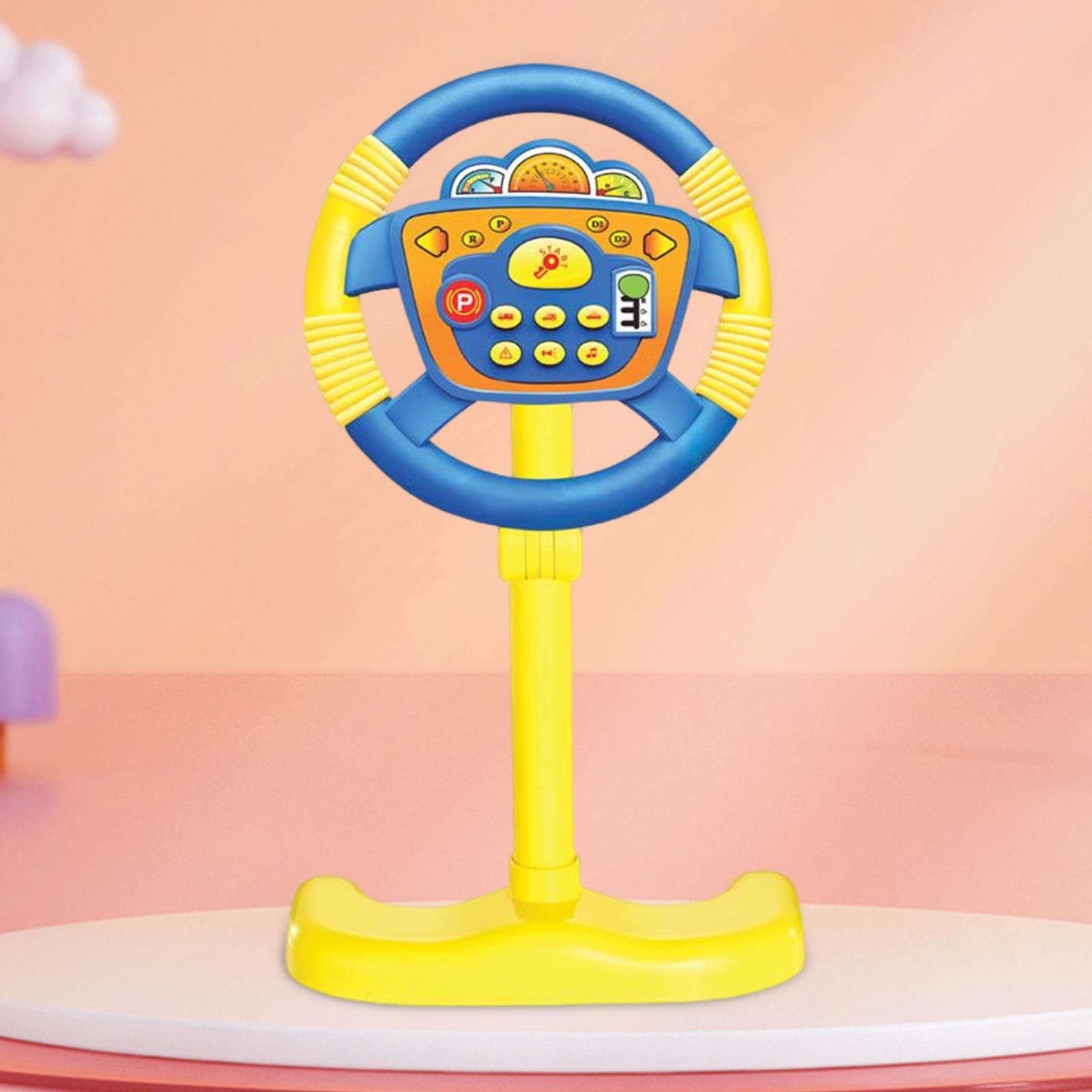 Volante de Juguete Multifuncional Interactivo con Sonido, Volante Eléctrico Giratorio para Niños, Cumpleaños para Niños