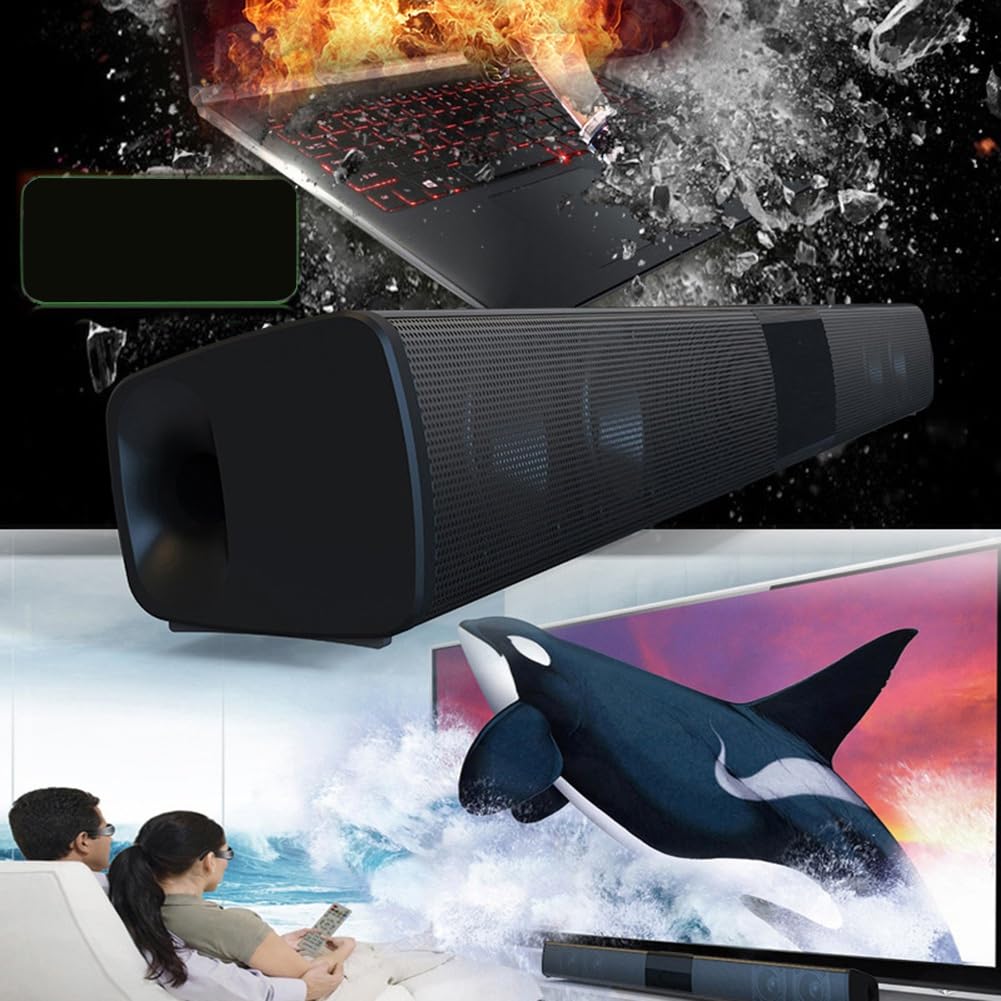 Barra de Sonido BS-28B Altavoz Bluetooth EstéReo Sonido de Cine en Casa Altavoz PortáTil InaláMbrico de Escritorio Multifuncional