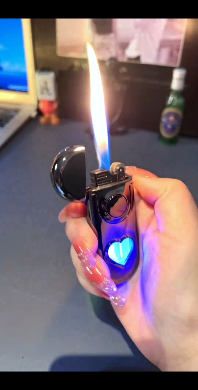 Encendedor Dual Flame Recargable Metal Naranja miniatura 7