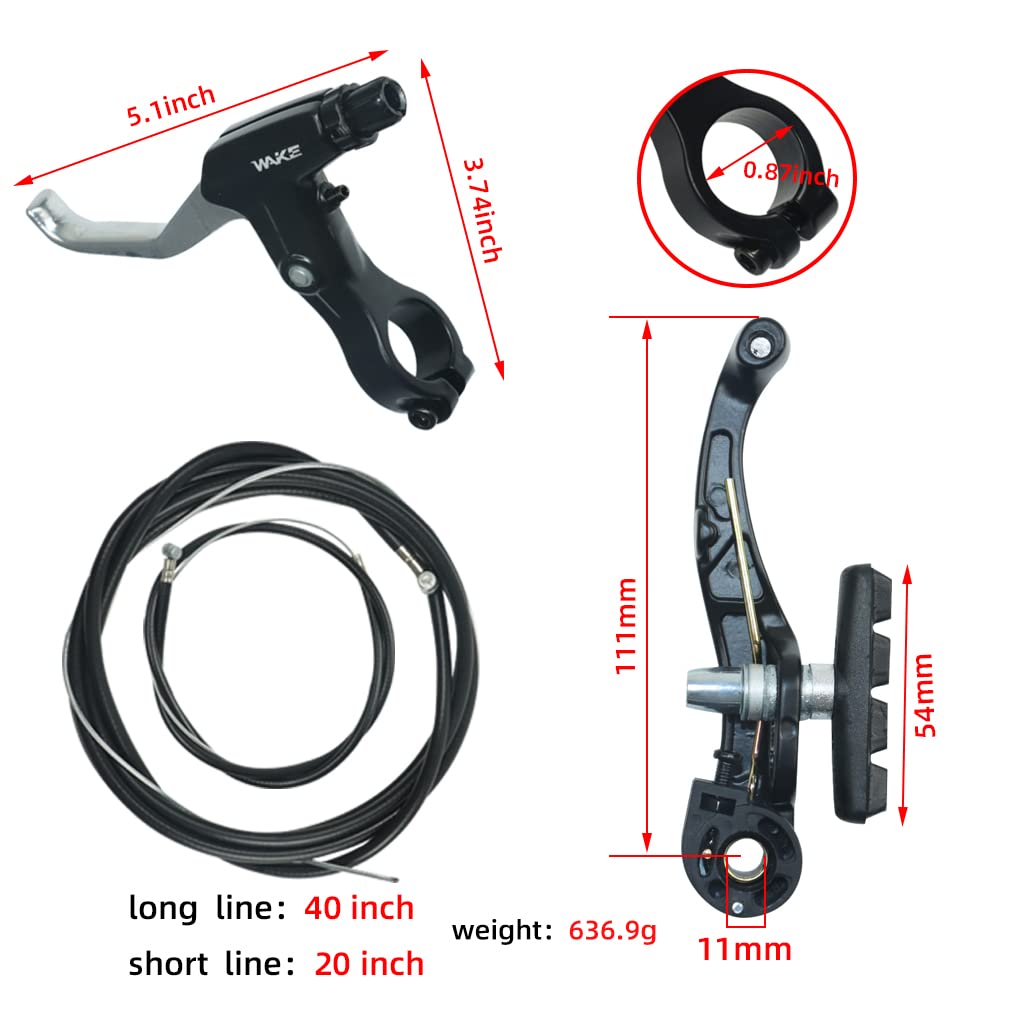 BESNIN Juego de frenos en V para bicicleta, almohadilla de freno de bicicleta, combinación de cables de freno