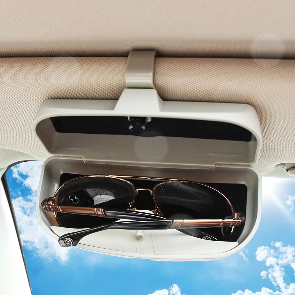 Auto Sonnenblende Brille Box Brille Halter Clip für BMW MINI Cooper R56 R55 R60 R61 Landsmann F55 F56 F60. (Color Name : Double Buckle Gray)