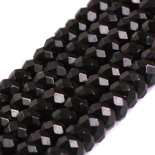 Granos de piedra preciosa semipreciosa natural del grado AAA para la fabricación de la joyería 15 '' (Rondelle espinela negra2X4MM)