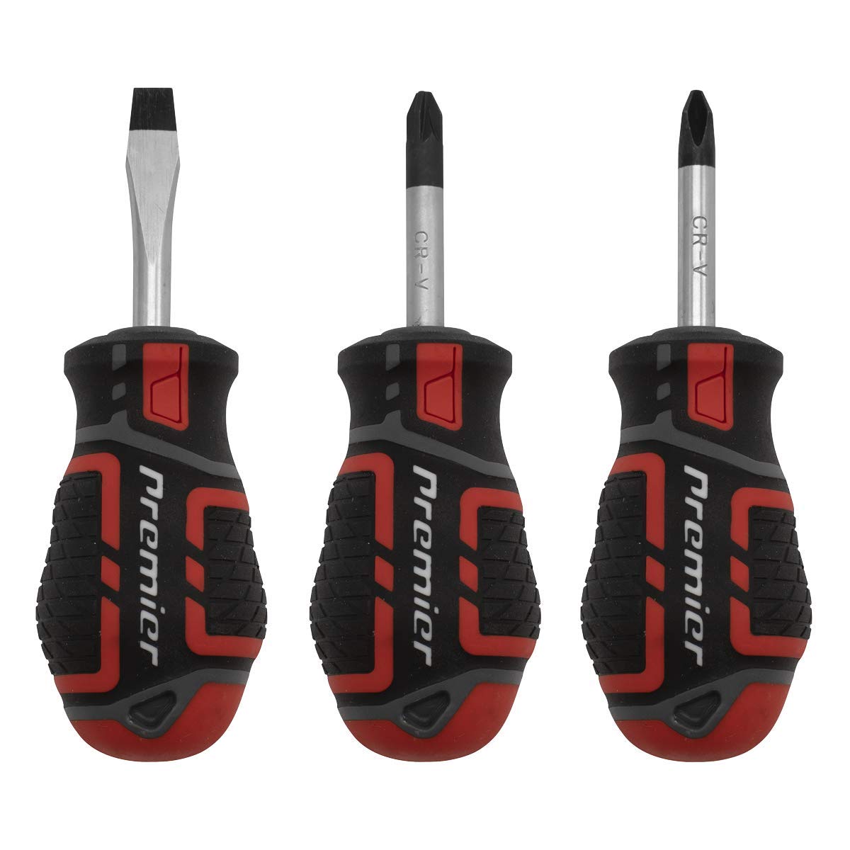 SEALEY AK4328 Screwdriver Set 3pc GripMAX® Stubby