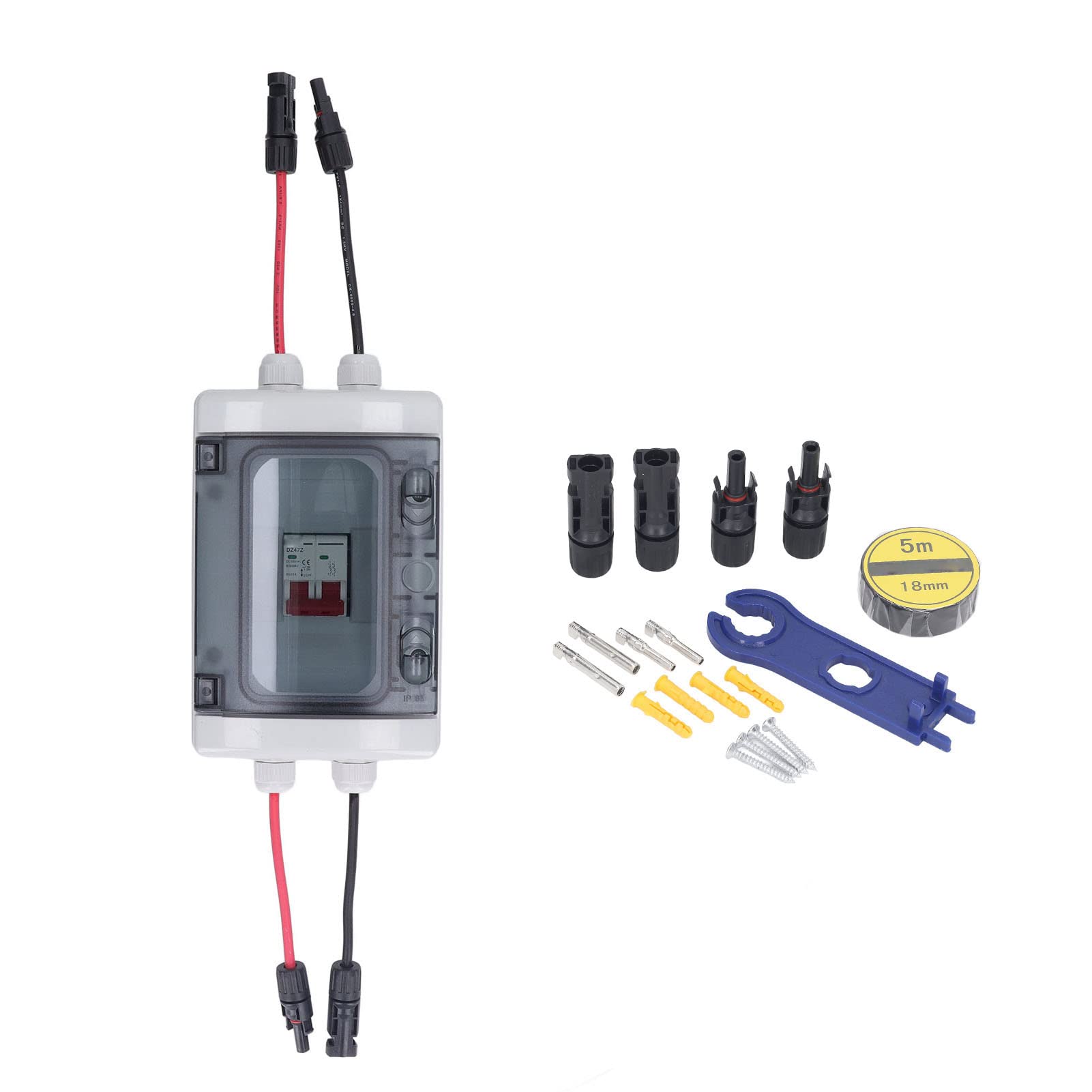 Mini Interruttore Automatico, Interruttore CC Protezione Sovraccarico Sezionatore Solare Fotovoltaico con Scatola Impermeabile IP65 500 V per Interni Ed Esterni (32A)