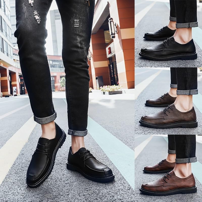 Mens Stylish Business Casual Shoes for Office Classic Formal Lace Up Leather Shoes3