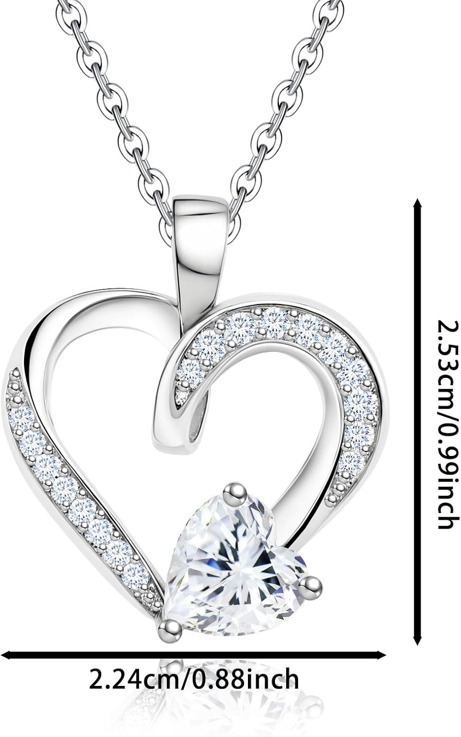 Sterling Silver Pendant Necklace Charms Hypoallergenic Fashion Jewelry Dainty Valentines Day Birthday Gift for Women - Image 3