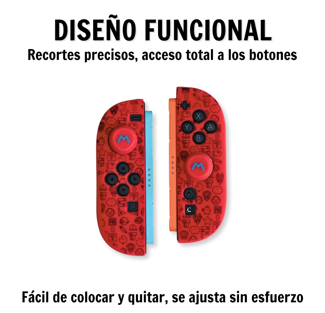 MME Funda de Silicona para Joy-con Switch 2, Antideslizante y Suave al Tacto, Protección para Mandos contra Desgaste y arañazos, Accesorios Switch 2 (Mario Rojo) - 3