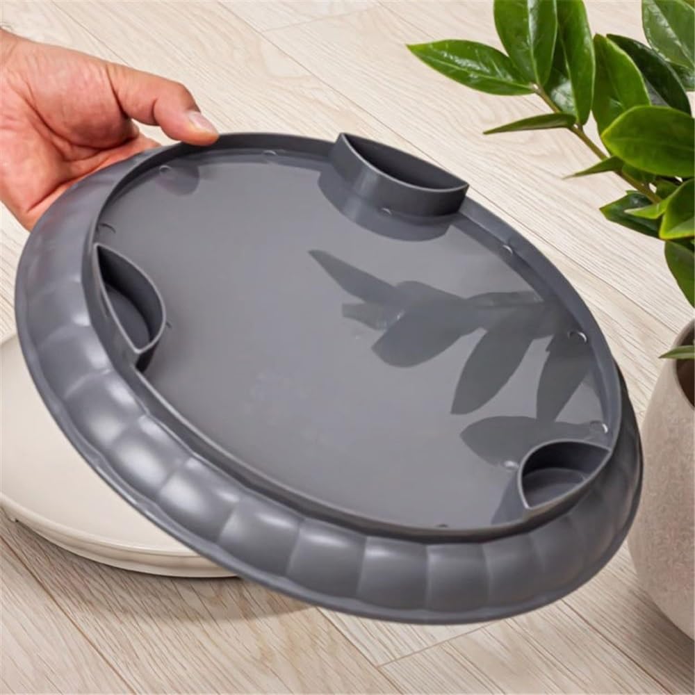 Versatile Vassoi raccogligocce for vasi da Fiori arrotondati Sottovasi for Piante resinose(Bruin,Grande)
