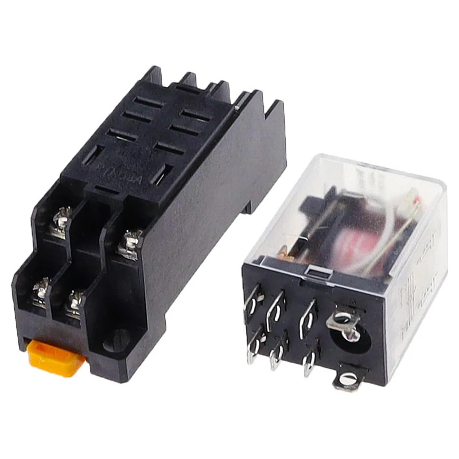BHOLSA 1PCS 12V 24V DC 110V 220V AC Coil Power Relay LY2NJ DPDT 8 Pin HH62P JQX-13F with Socket Base(DC,24V)