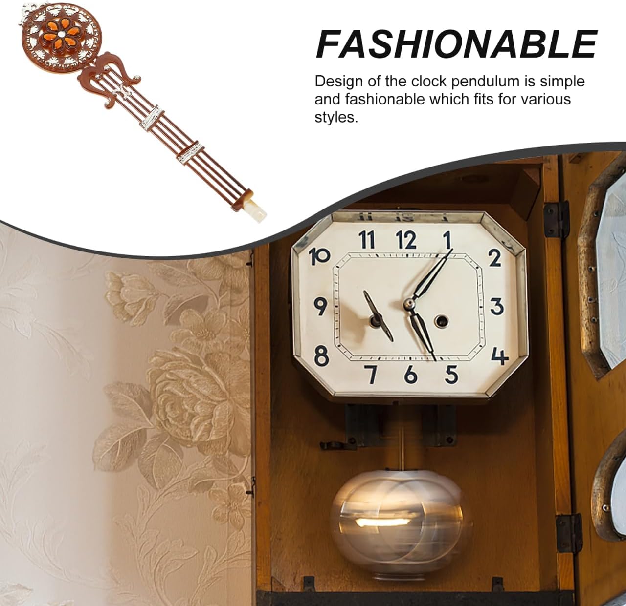 Quartz Clock Wall Clock Pendulum: Clock Replacement Pendulum Rocker Pendulum Resin Quartz Accessories Supplies Pendulum Clock Parts Grandfather Clock Pendulum Replacement, 30X7.5CM