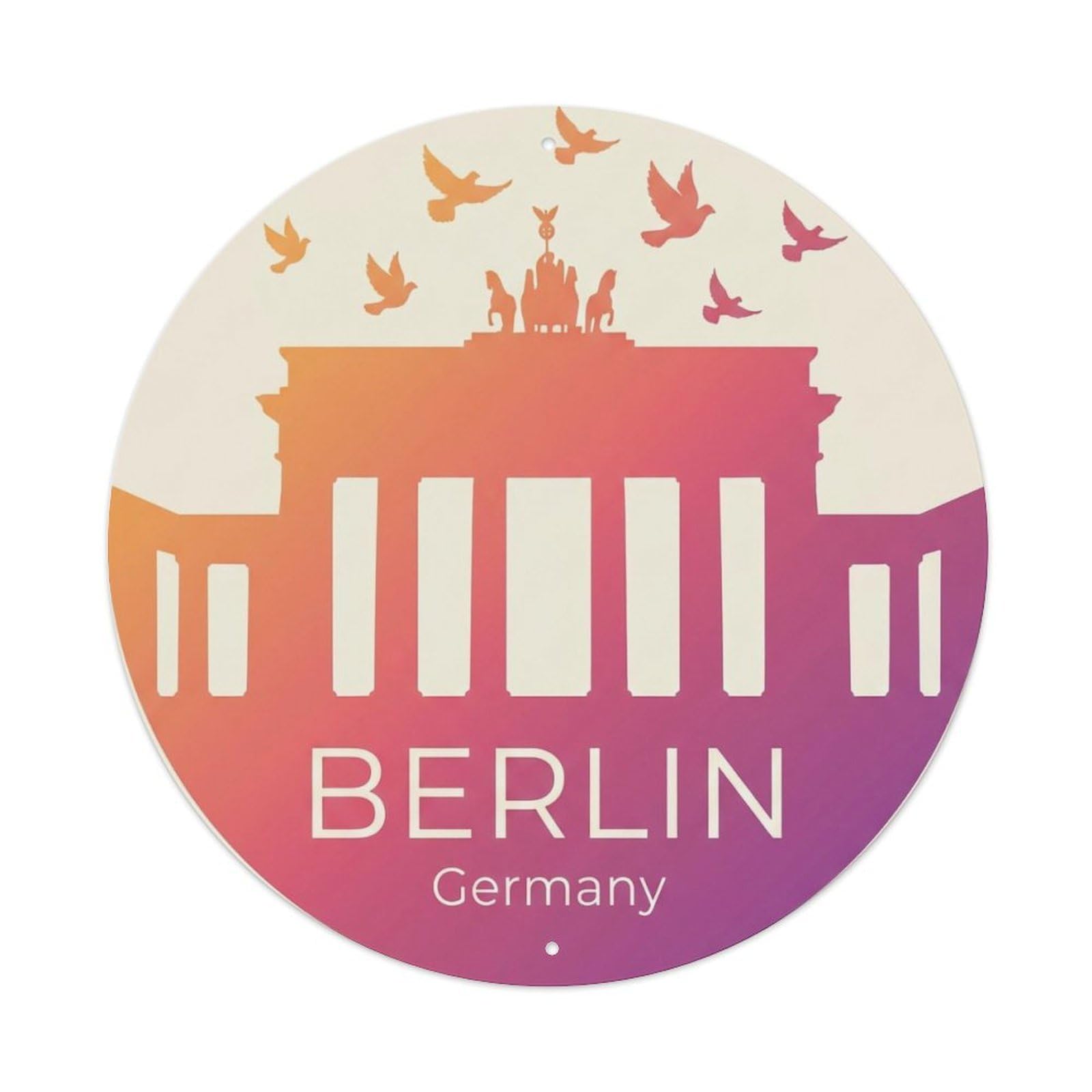 Vintage Travel Berlin Germany Freedom 1 Metal Tin Sign