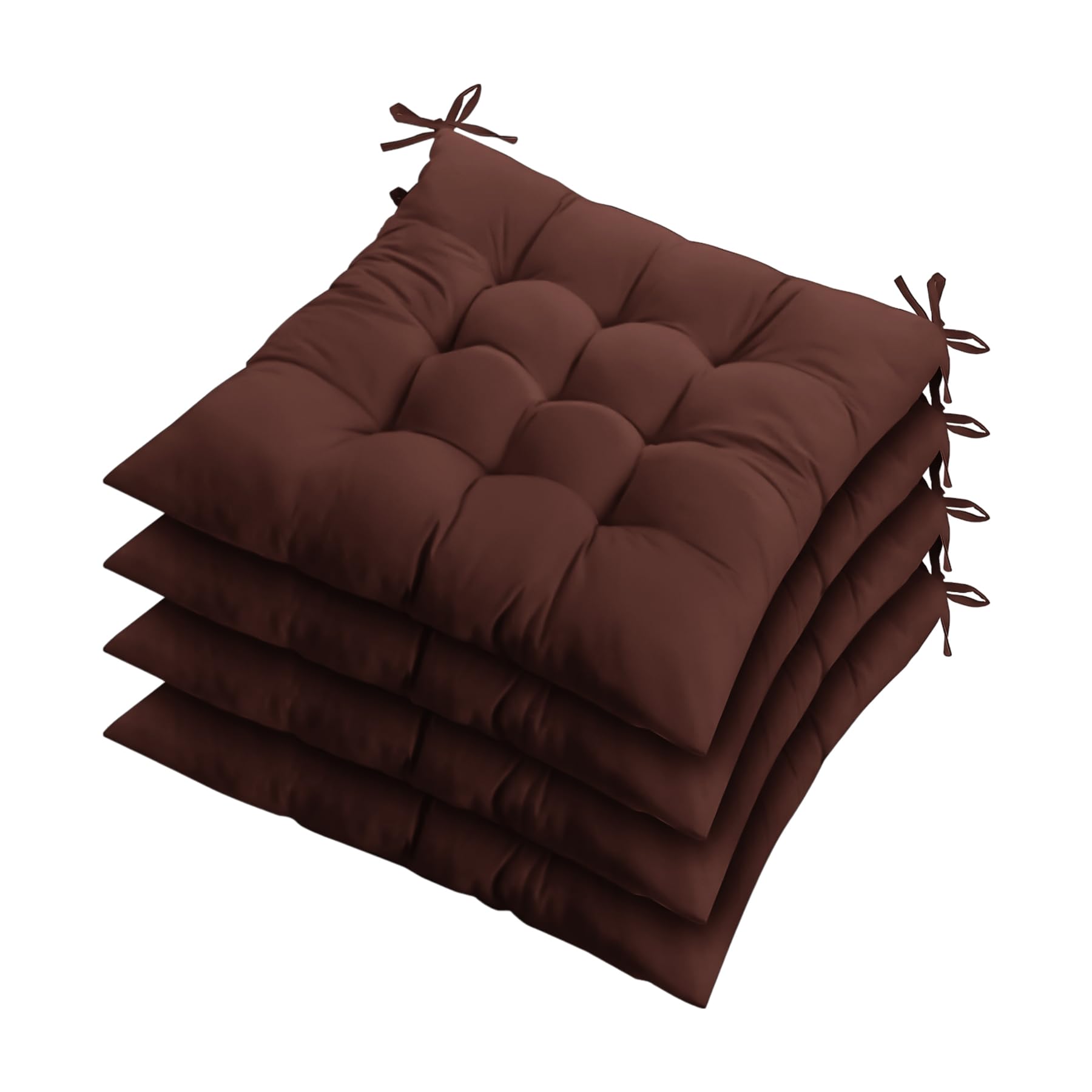 ZZZMRH Chair Cushions Pack of 8 Seat Pads for Dining Chairs, Garden Chair Cushions Tie On_9 Stitch_Brown Indoor/Outdoor Seat Cushions Comfortable Chair Pads for Kitchen Seat Pads 9 stitch cushions