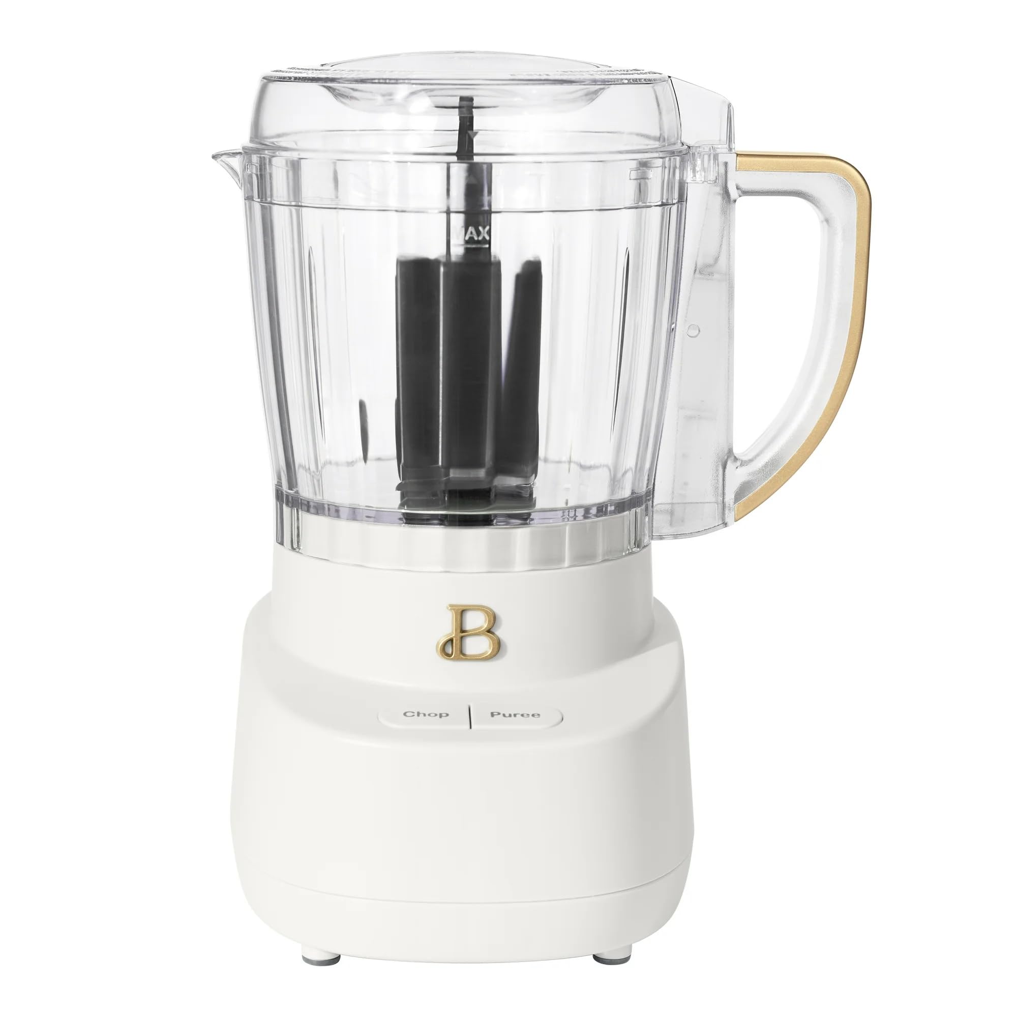 Beautiful 3-Cup Food Chopper, Electric Mini Processor with Plastic Bowl, BPA-Free, Stainless Steel Blade, Dishwasher Safe, Compact Touch Control Kitchen Appliance Powerful 250-Watt (White Icing)