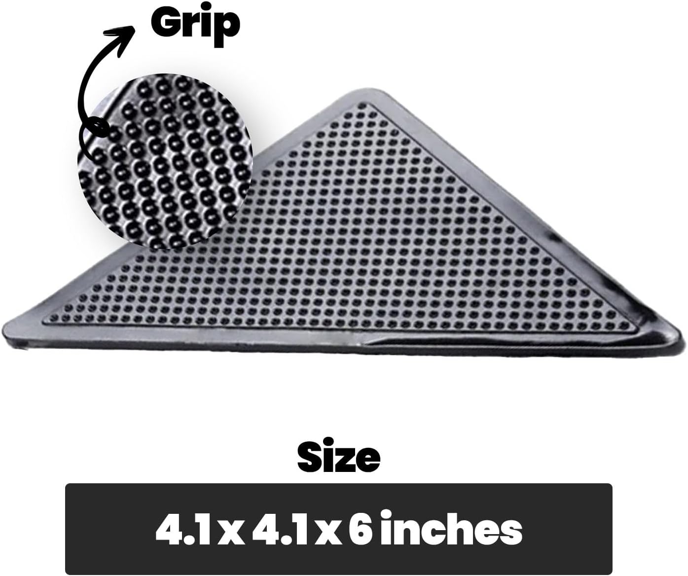 Muddy Mat® Absorbent Microfiber Door Mat Grey 18" x 28" (pack of 1) with Heavy Duty Non-Slip Rug Corner Pad (Pack of 4) - Double-Sided Adhesive Pad for Corners - Ultimate Floor Protection Combo - Image 5