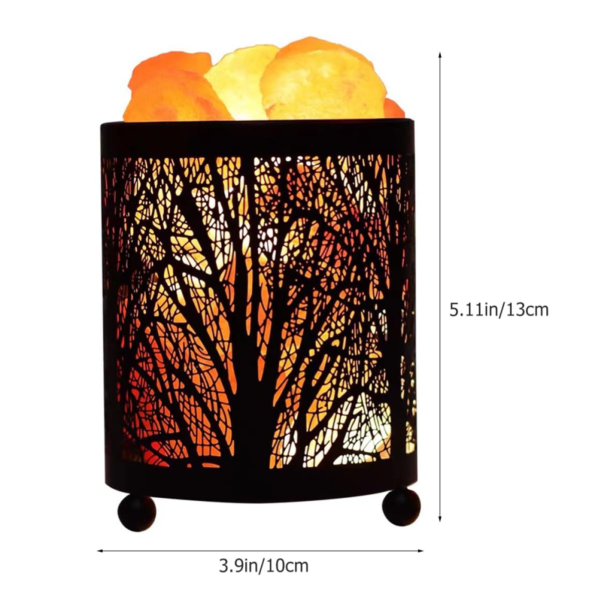 Toddmomy Lampe de Table de Salon Élégante en Fer avec Lampe de Chevet Cylindrique en Sel Naturel, Lumière Décorative avec Ampoules, Design Chic et Délicat pour Intérieur