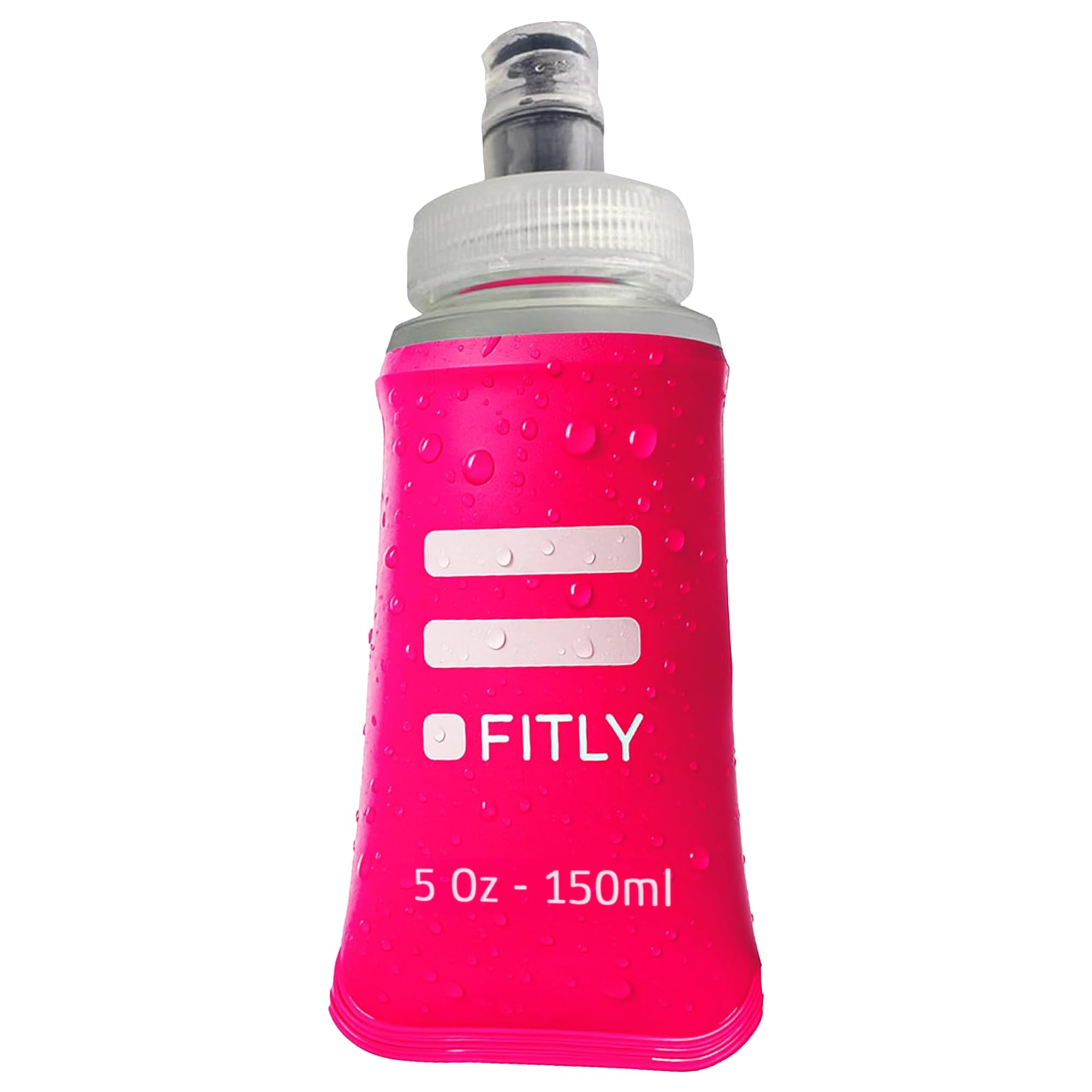 FITLY Flask 150 ml Pink | Shrink As You Drink Soft Flask for Hydration Pack | Folding Water Bottle Ideal for Running, Hiking, Cycling, Climbing & Rigorous Activity โ image 1