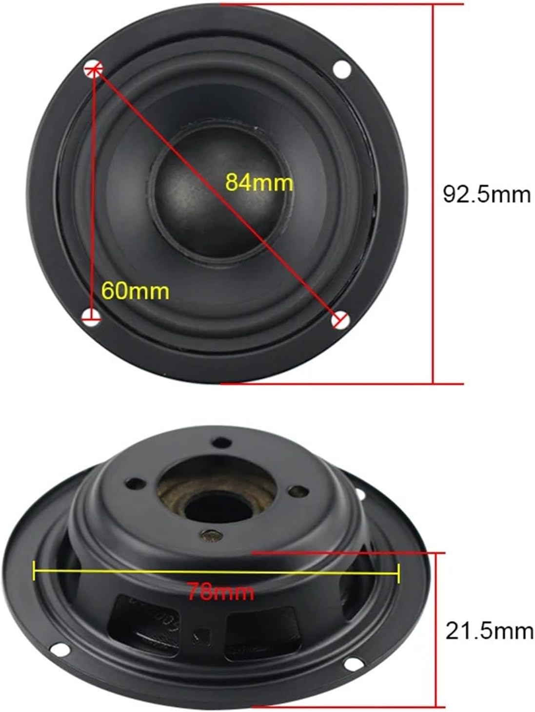 3 Inch 92.5mm Bass Radiator Passive Woofer Radiator Bass Boost Auxiliary Passive Speaker Unit Low Frequency Woofer 2PCS