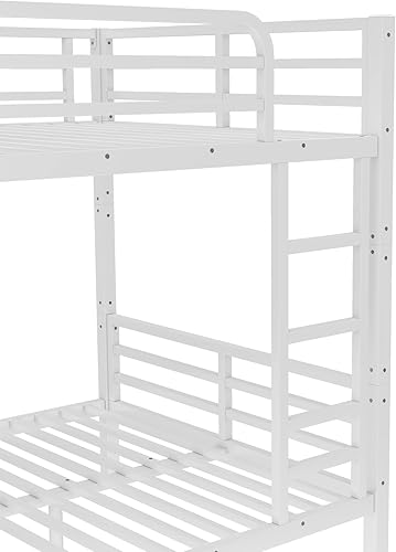 Miniatura 108 de Harper & Bright Designs Litera de metal completo sobre tamaño matrimonial para adultos, marco de cama de metal resistente con escalera y correas de