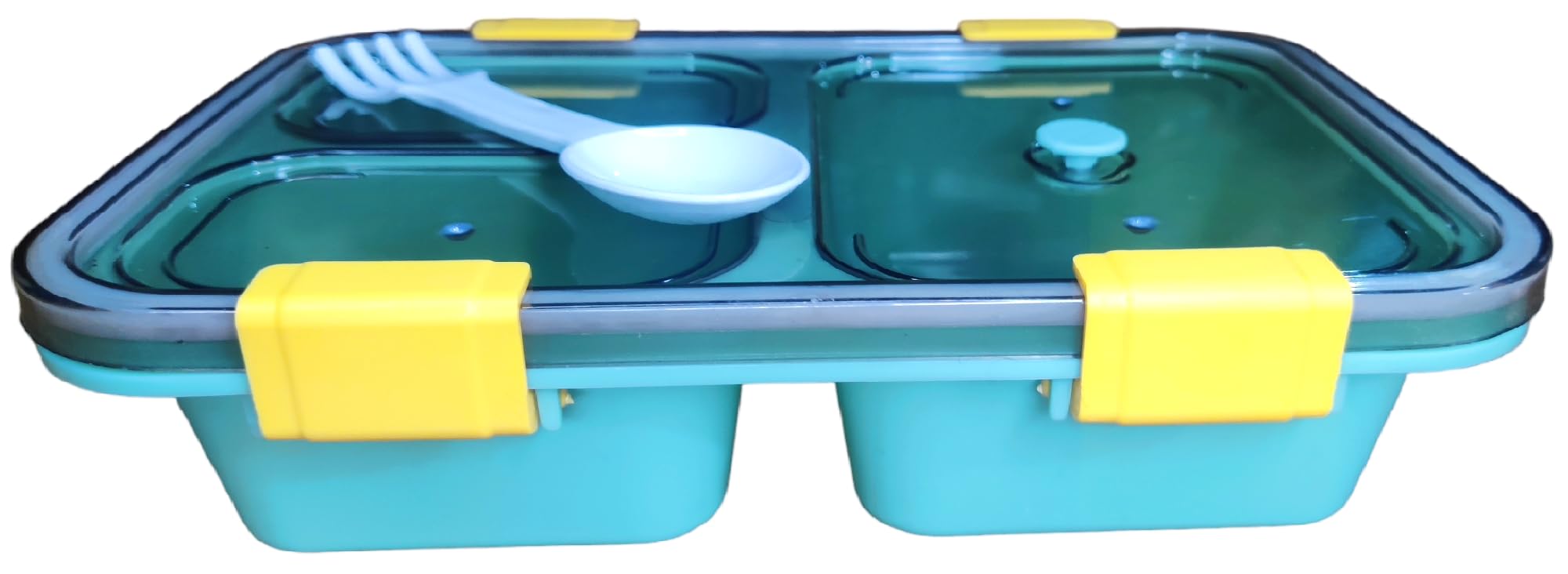 Umadiya® Branded Lunch Box Set Plastic Insulated 3 Compartment Reusable Freezer Safe Food Containers with Spoon Tiffin Box for Kids Girls School (Not Leak-Proof - for Dry Foods Only)