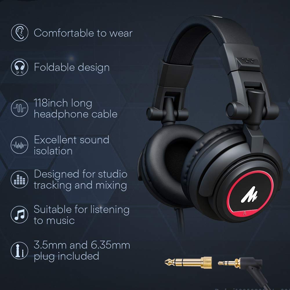 MAONO Microphone with Studio Headphone Set 192kHz/24bit Vocal Condenser Cardioid Podcast Mic Compatible with Mac and Windows, YouTube, Gaming, Live Streaming, Voice-Over (): AU-A04H