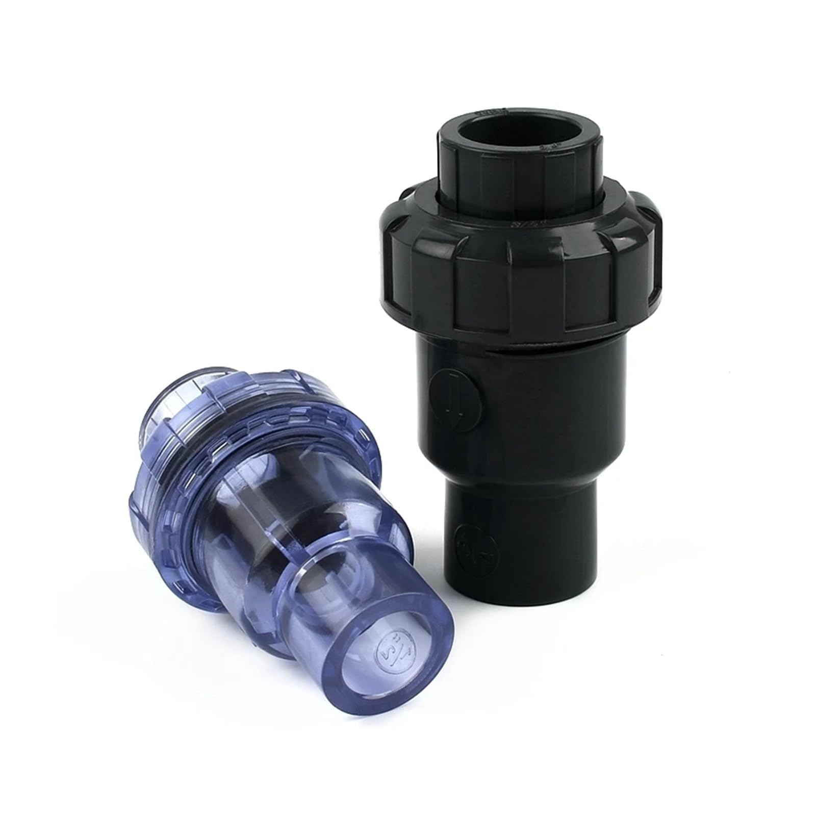 Przezroczysty zawór zwrotny PCV do nawadniania ogrodów i akwariów — rozmiary od 20 mm do 110 mm(Dark Gray,63mm)