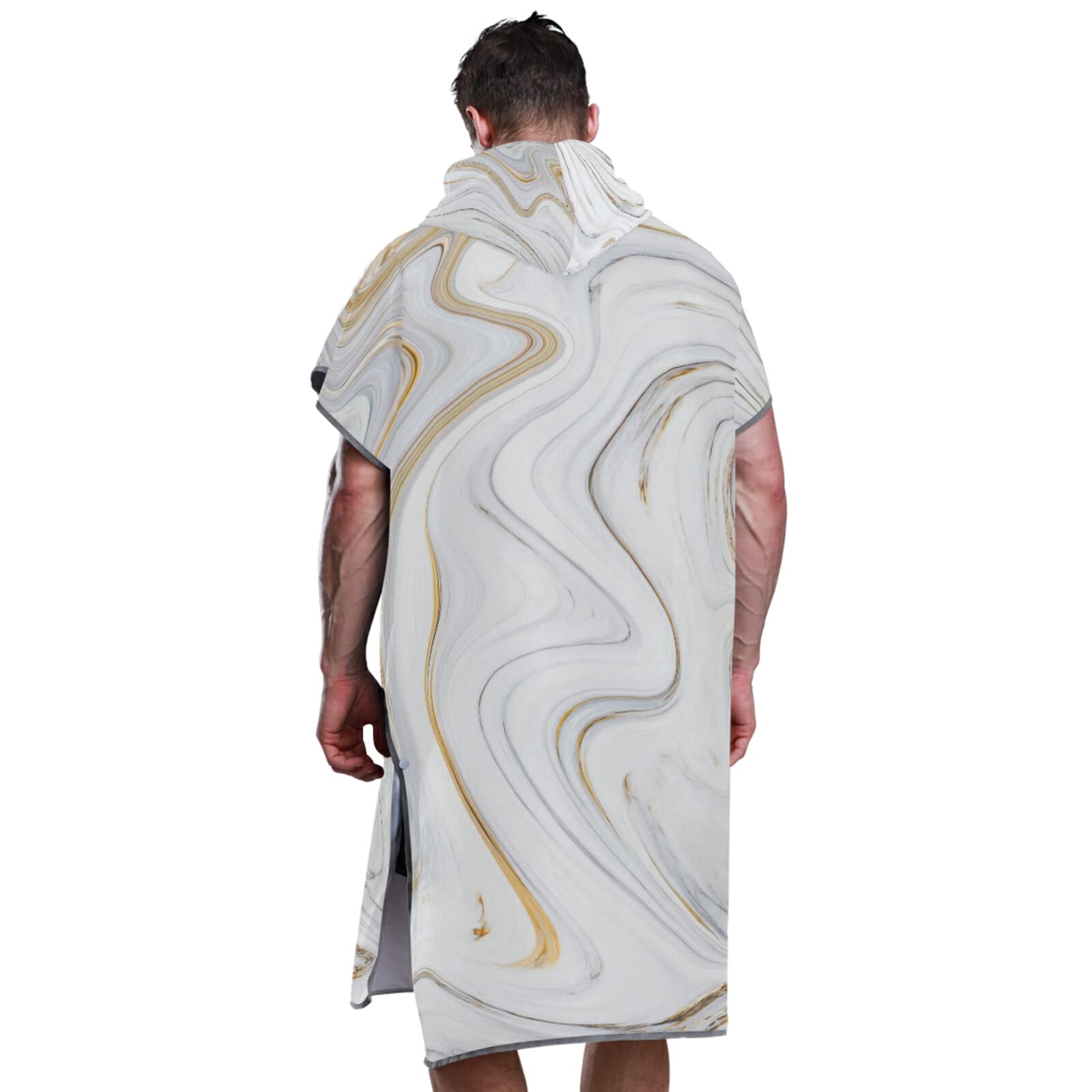 Poncho de surf pour adulte avec capuche et poche, séchage rapide, en microfibre pour bain, plage, extérieur