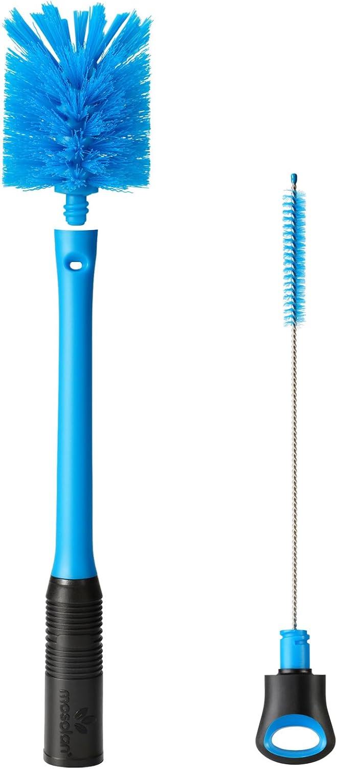 MOSOLAN 2-in-1 Bottle Brush Refills, 3 Pack Replacement Brush Heads, Breezy Blue