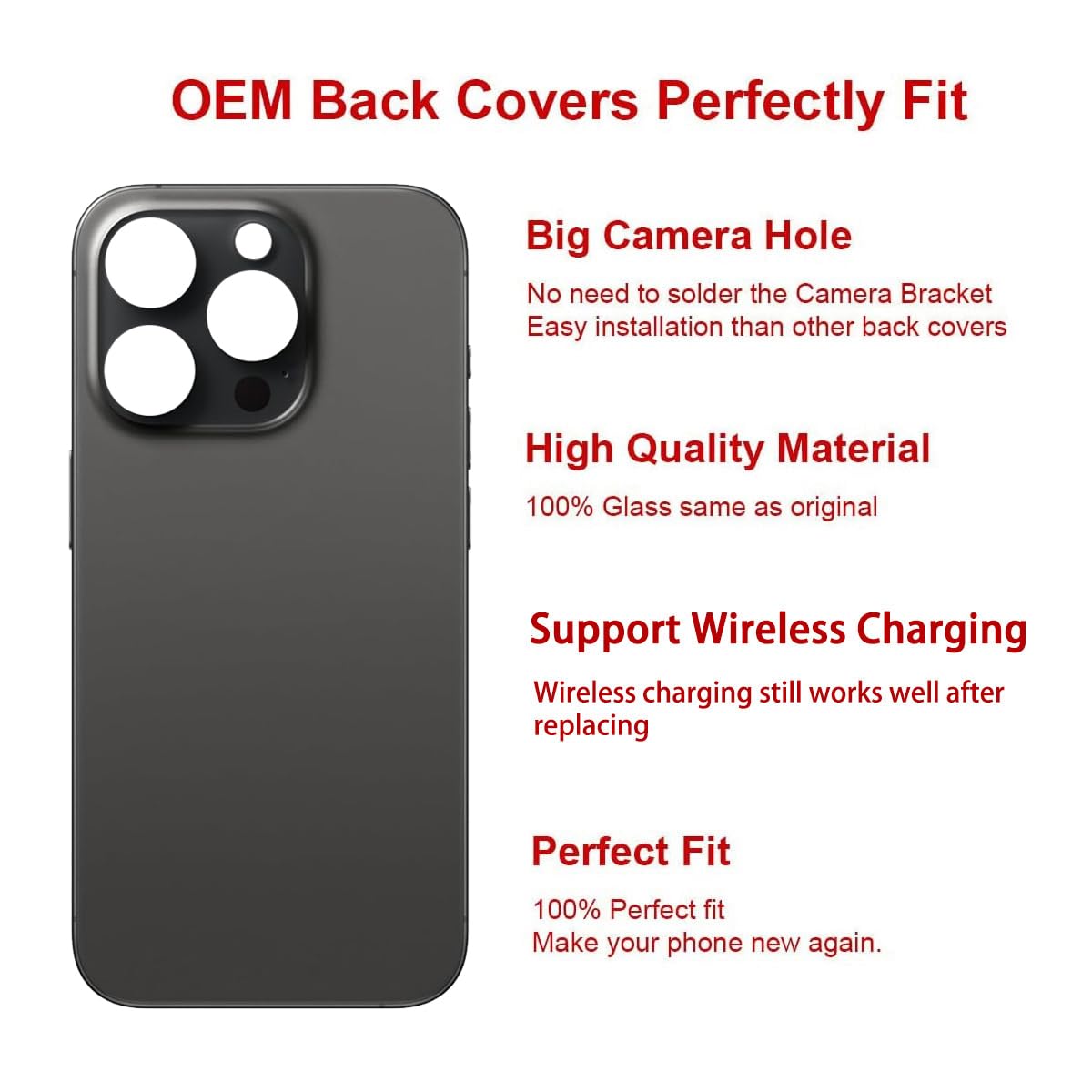 Amazon.co.jp: Perzework OEM リアバックガラス iPhone 15 Pro 6.1