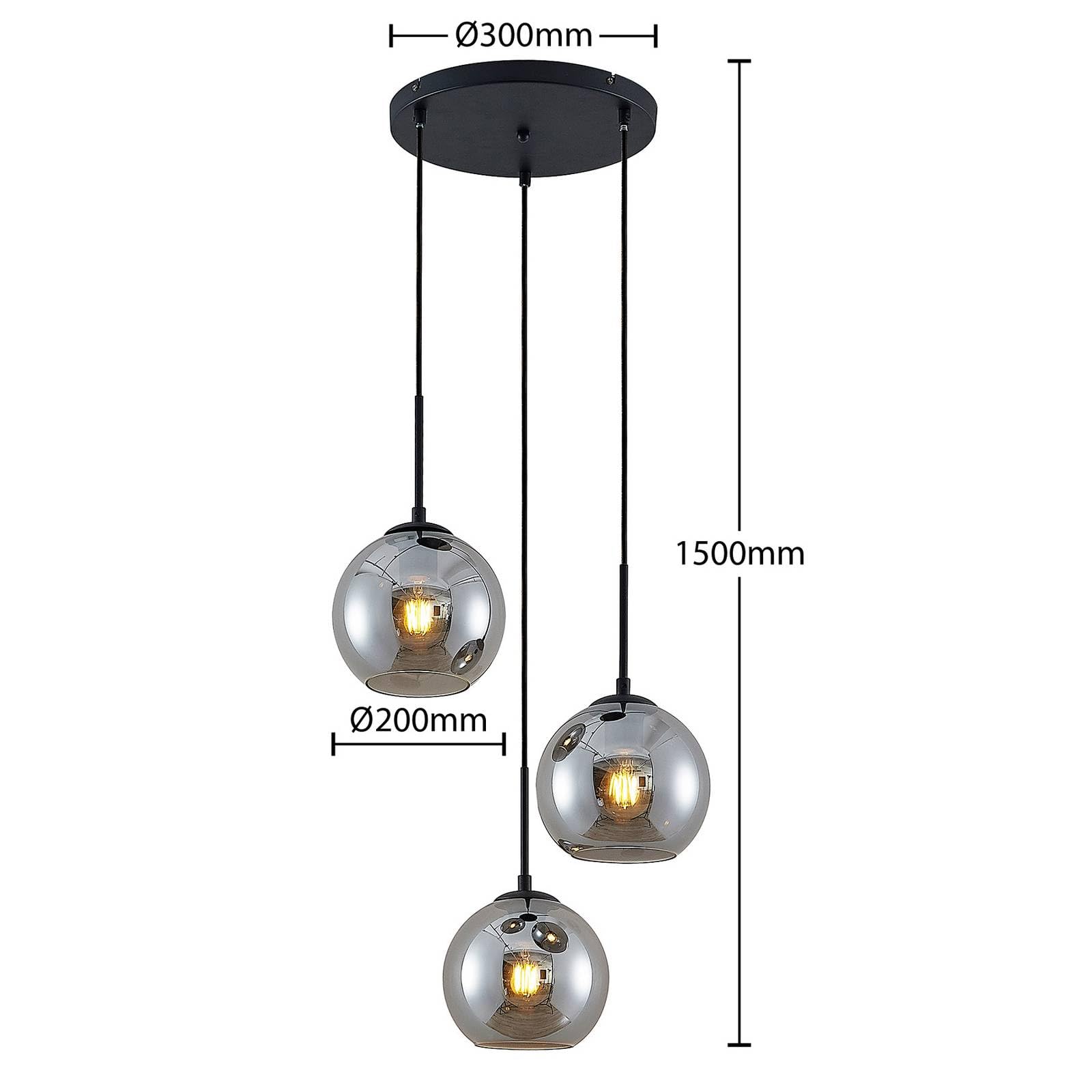Lindby Lampada a sospensione dimmerabile (Moderno) colore Grigio, in Vetro ad es. Soggiorno & Sala da pranzo lampada soffitto plafoniera illuminazione