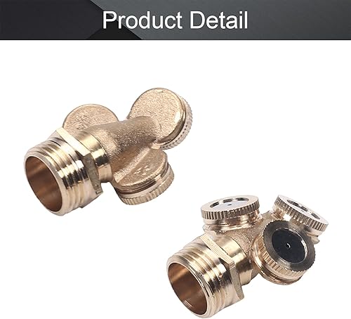 Miniatura 4 de Bettomshin Boquilla de pulverización de nebulización, latón 12BSPF 3 agujeros para rociadores de jardín, conector de riego, montaje de 2 piezas