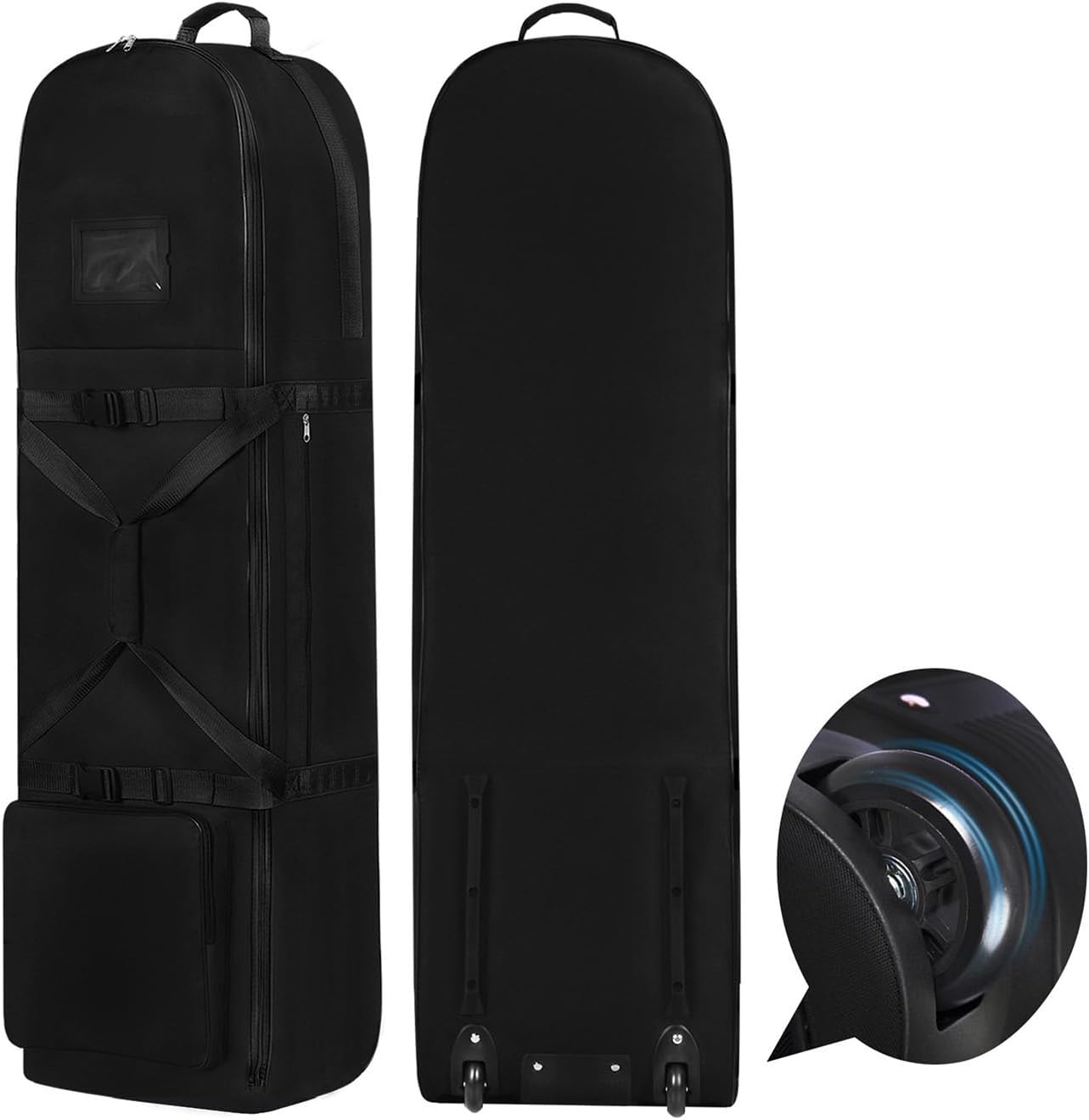 Golf Travel Bag with Wheels, Waterproof Foldable Golf Club Organizer, Rolling Carry Case, 19.69 Inches for Men, Women, Airplane Travel, Outdoor, Range, Beach Practice Transport Use