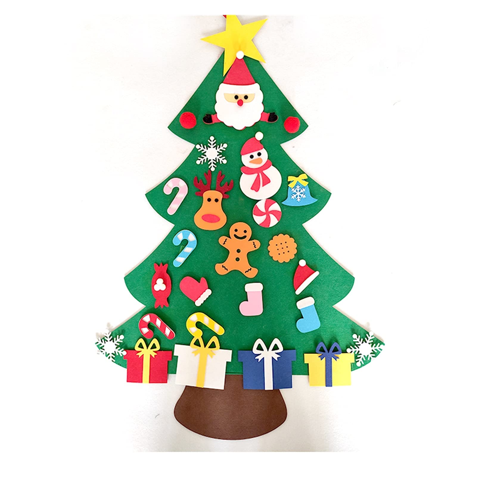choinka DIY filcowa choinka dekoracje na boże narodzenie nadające się do domu ozdoba świąteczna prezenty bożonarodzeniowe święty mikołaj choinka Jingxin(A-26pcs Ornaments)