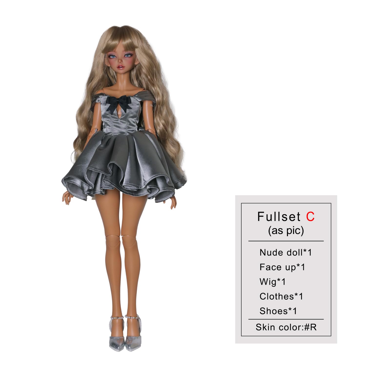 Oueneifs BJD Puppe 1/4 Isetbjd Fullset C mit modernem Couture-Kleid aus Kunstharz für 15+ Jahre alt