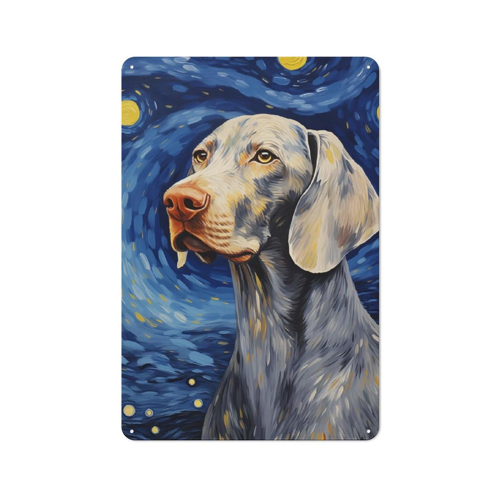 Junmoney Weimaraner Dog For Café Or Restaurant, Vintage Tin Wall Plaque 30X20cm, New Home Wall Decor For Café Owners And Decorators